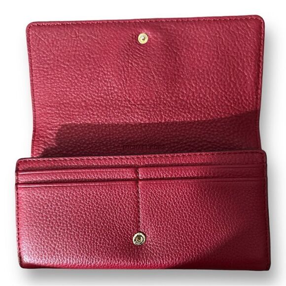 Michael Kors Fulton Flap Continental Soft Leather Wallet In Sienna - Picture 8 of 9